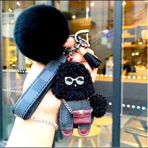 Poodle dog keychain bag charm